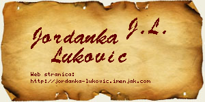 Jordanka Luković vizit kartica